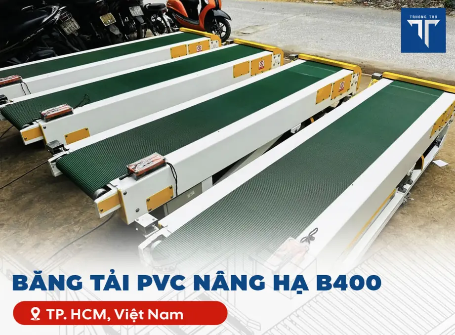 Băng tải PVC nâng hạ