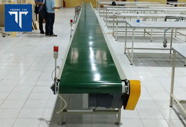 băng tải pvc xanh trơn